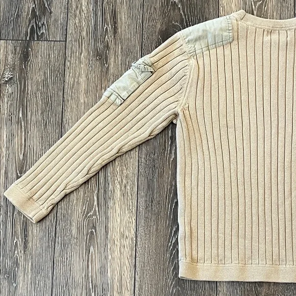 Eddie Bauer Ribbed Cable Knit Crewneck Beige Sweater Mens Size Small - Picture 6 of 13